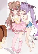 artist:lynnavt blush brat character:irina character:pawnii_chan character:yumi_tomomi fan_commission feet ring shy // 2480x3508 // 667KB