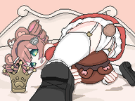 artist:val_aconite bed butt character:irina crown panties pawnii_chan_plush princess_outfit // 256x192 // 14KB