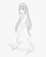 artist:funkydealer flat_chest idol monochrome // 2132x2600 // 580KB