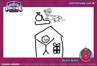 artist:buhibuhi character:irina christmas christmas_present dog gartic_phone sack sketch sled // 770x525 // 60KB