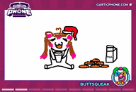 artist:buttsqueak character:irina christmas cookie gartic_phone milk santa_hat sketch // 770x525 // 60KB