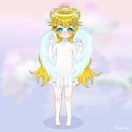angel artist:cherihebi blonde character:irina cunny feet halo nipples transparent_clothing // 5000x5000 // 7.1MB