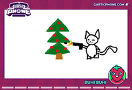 artist:buhibuhi character:daisy_(cat) christmas christmas_tree gartic_phone gun sketch // 770x525 // 54KB