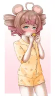 artist:eggmosan blush food pajamas twin_drills // 1951x3392 // 655KB
