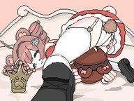 artist:val_aconite bed butt character:irina crown panties pawnii_chan_plush princess_outfit // 256x192 // 14KB