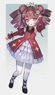 artist:hachii_mon crown fullbody official_art princess_outfit twin_drills // 1409x2437 // 288KB