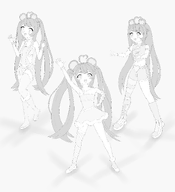 artist:funkydealer flat_chest idol monochrome // 3184x3491 // 1.6MB