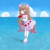 artist:funkydealer flat_chest flower high_heels ripples standing veil walking_on_water wedding_dress // 3000x3000 // 2.9MB