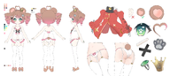 artist:ndrph ass official_art panties princess_outfit reference_sheet sleepwear tail twintails // 2420x1080 // 736KB