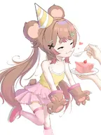 artist:toma2ruru birthday birthday_hat cake feeding flat_chest tail twintails // 1536x2048 // 246KB