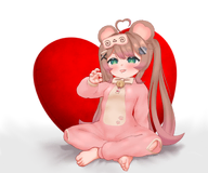artist:c!nonymous1097 character:irina feet heart pajamas suggestive_hand_motion tongue_out // 1200x1000 // 1017KB