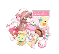 artist:Faalia character:irina character:pawnii_chan hugging teddy_bear valentines_day // 4950x4500 // 2.6MB